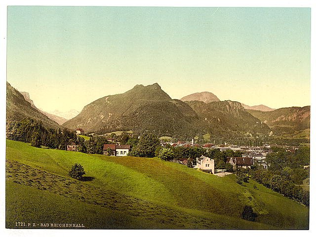 The baths I Reichenhall Bavaria Vintage A4 Photo Print