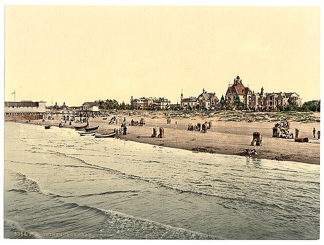 The baths Swinemunde Pommeraina Vintage A4 Photo Print