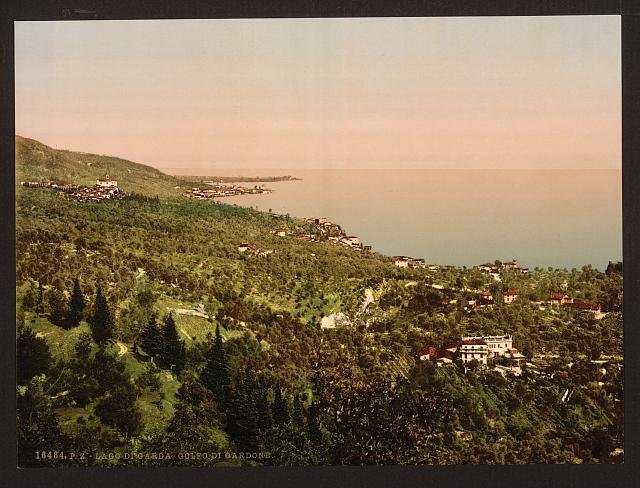 The bay Gardone Lake Garda Vintage A4 Photo Print