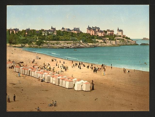 The beach Dinard Vintage A4 Photo Print