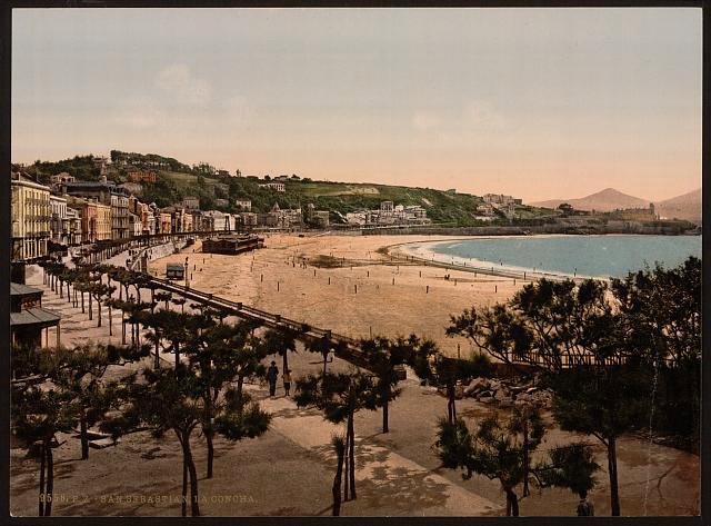 The beach San Sebastián Vintage A4 Photo Print
