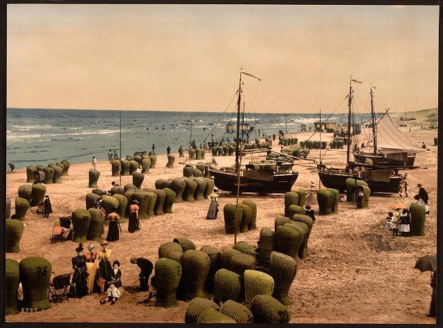 The beach Scheveningen II Vintage A4 Photo Print