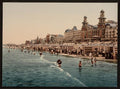 The beach and Kursaal II Blankenberghe Vintage A4 Photo Print