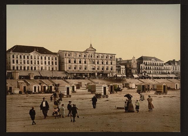 The beach and hotels Blankenberghe Vintage A4 Photo Print