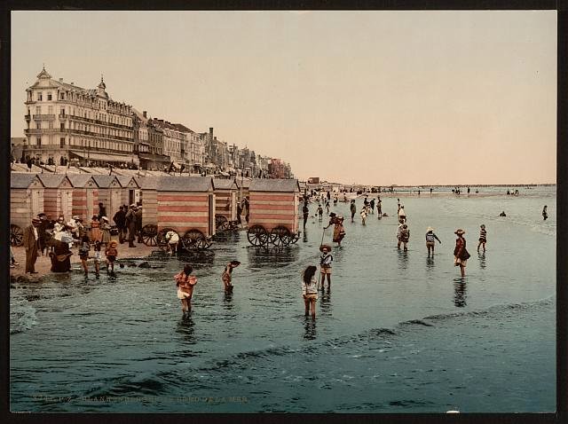 The beach and the sea Blankenberghe Vintage A4 Photo Print