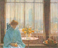 The breakfast room, winter morning by Hassam Impressionism American A4 Photo Print