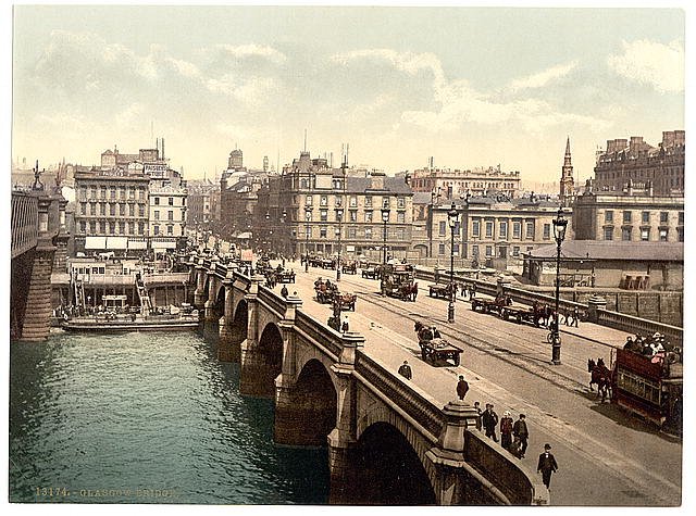 The bridge Glasgow Vintage A4 Photo Print