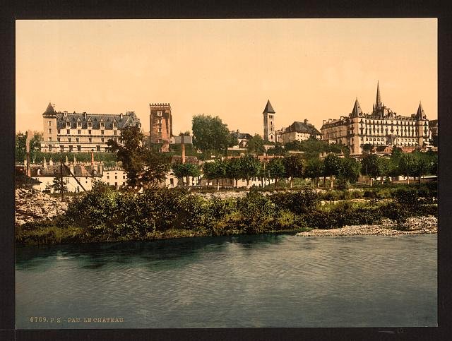 The castle from south front Pau Pyrenees Vintage A4 Photo Print