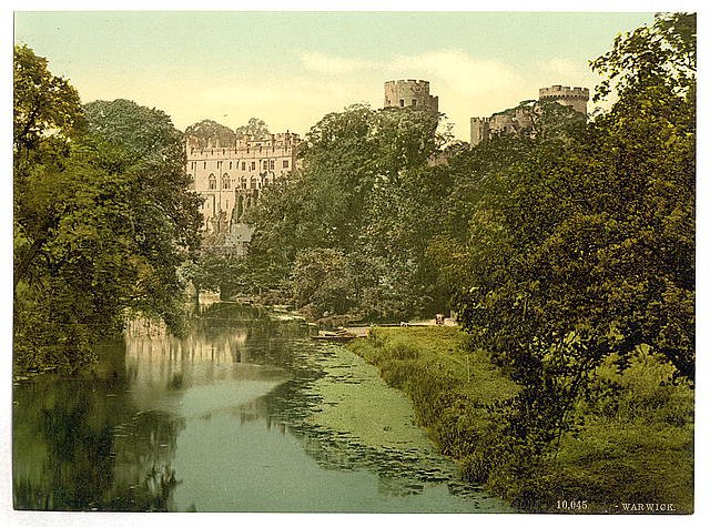 The castle from the bridge Warwick Vintage A4 Photo Print