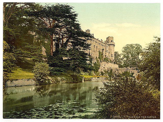 The castle from the river Warwick Vintage A4 Photo Print