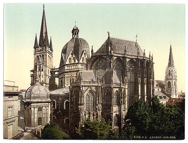 The cathedral Aachen the Rhine Vintage A4 Photo Print