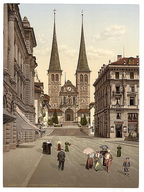 The cathedral Lucerne Vintage A4 Photo Print