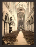 The cathedral interior Bayeux Vintage A4 Photo Print