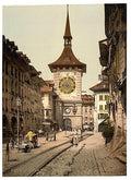 The clock tower Berne Town Vintage A4 Photo Print
