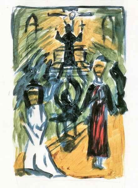 The confession by Walter Gramatte Expressionism A4 Photo Print