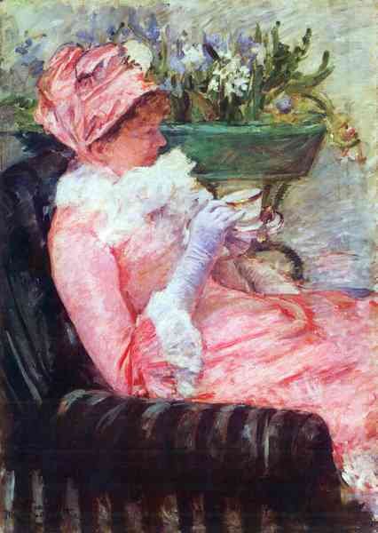The cup of tea by Cassatt A4 Photo Print