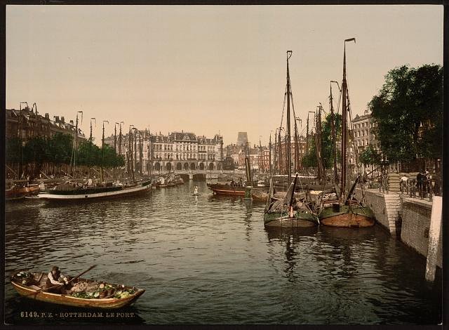 The embankment Rotterdam Vintage A4 Photo Print
