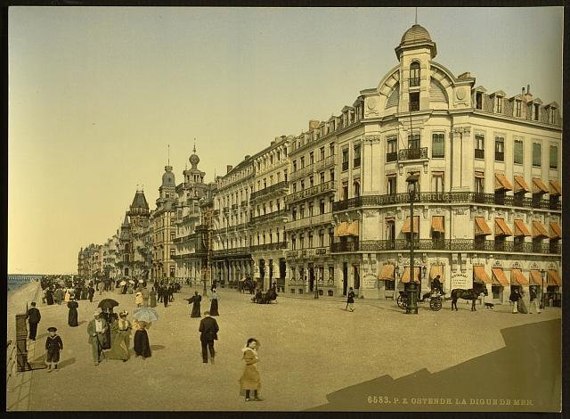 The embankment and Kursaal II Ostend Vintage A4 Photo Print