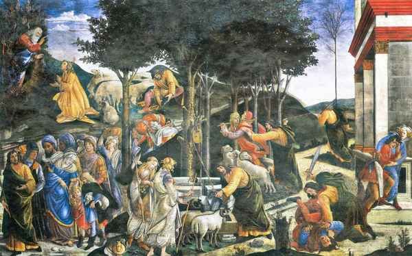 The flight of Moses by Botticelli A4 Photo Print
