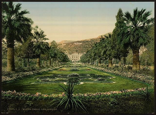 The gardens Monte Carlo Vintage A4 Photo Print
