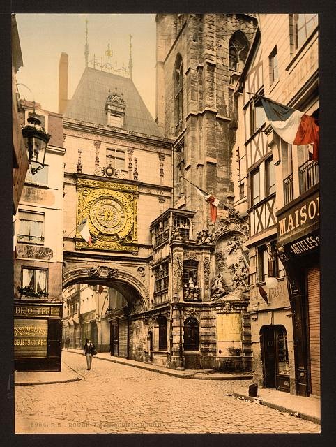 The great clock Rouen Vintage A4 Photo Print