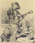 The guitar Player by Manet A4 Photo Print
