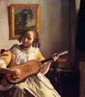 The guitar player by Vermeer A4 Photo Print