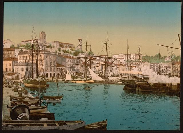 The harbor Cannes Vintage A4 Photo Print