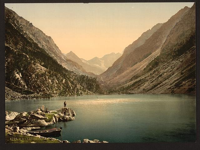 The lake Gaube Pyrenees Vintage A4 Photo Print