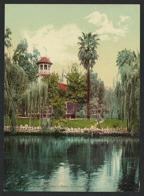 The lake Lucky Baldwins ranch Pasadena Cal Vintage A4 Photo Print