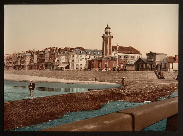 The lighthouse and villas Blankenberghe Vintage A4 Photo Print