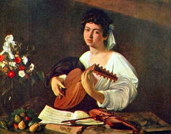The lutist by Caravaggio A4 Photo Print