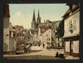 The market street Chartres Vintage A4 Photo Print