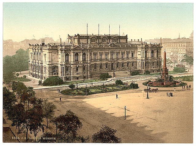 The museum Augusta Platz Leipsig Saxony Vintage A4 Photo Print