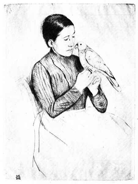 The parrot by Cassatt A4 Photo Print