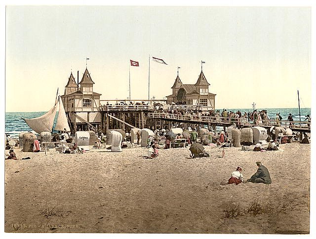 The pier Ahlbeck Pommeraina Vintage A4 Photo Print