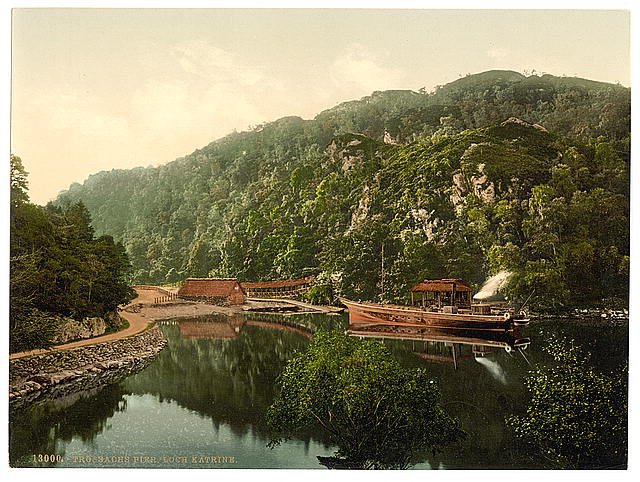The pier Loch Katrine Trossachs Vintage A4 Photo Print