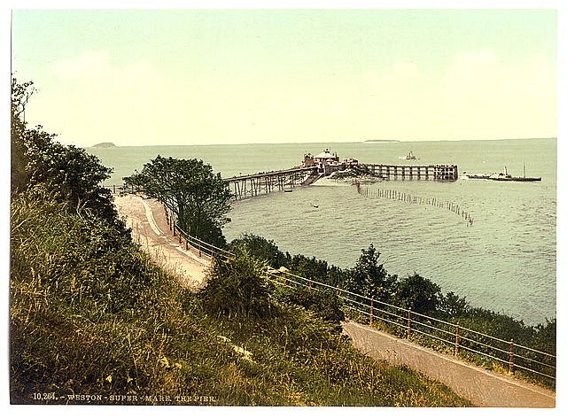 The pier Weston super Mare Vintage A4 Photo Print