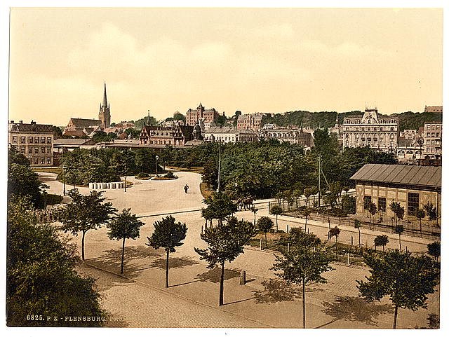The promenade Flensburg Schleswig Holstein Vintage A4 Photo Print