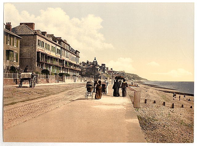 The promenade Sandgate Vintage A4 Photo Print