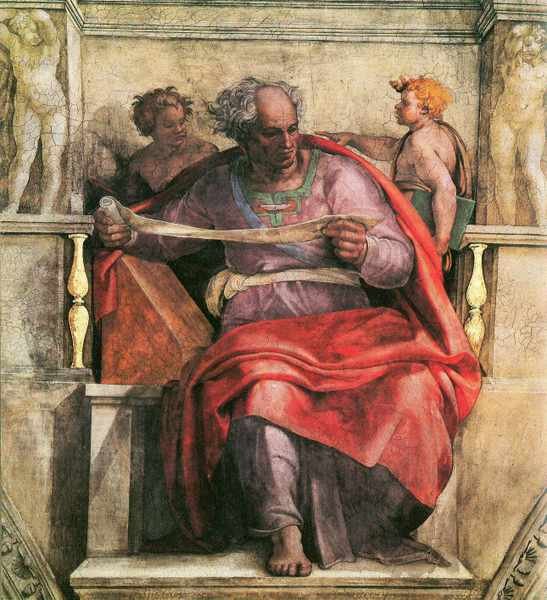 The prophet Joel detail Michelangelo A4 Photo Print