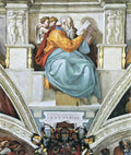 The prophet Zacharias detail Michelangelo A4 Photo Print