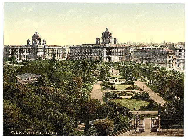 The public garden Vienna Vintage A4 Photo Print