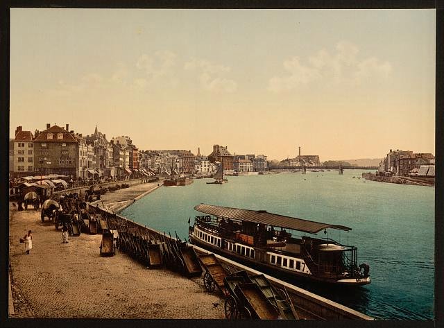 The quay Liège Vintage A4 Photo Print