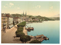 The quay from the Swan Hotel Lucerne Vintage A4 Photo Print