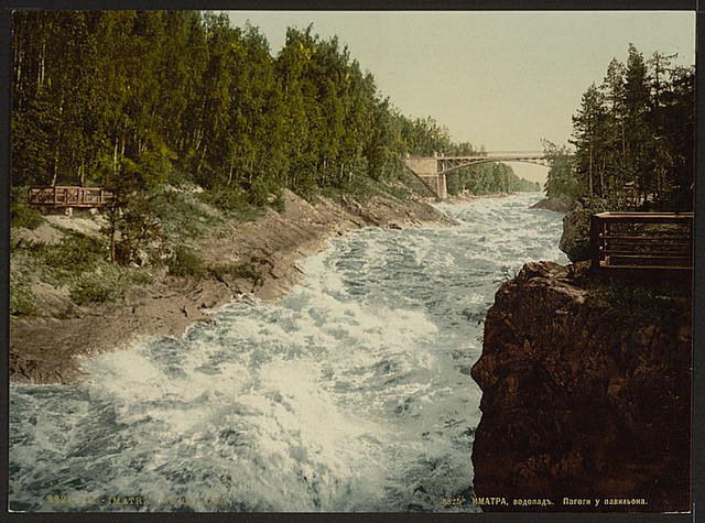 The rapids from the bridge Imatra  Finland Vintage A4 Photo Print