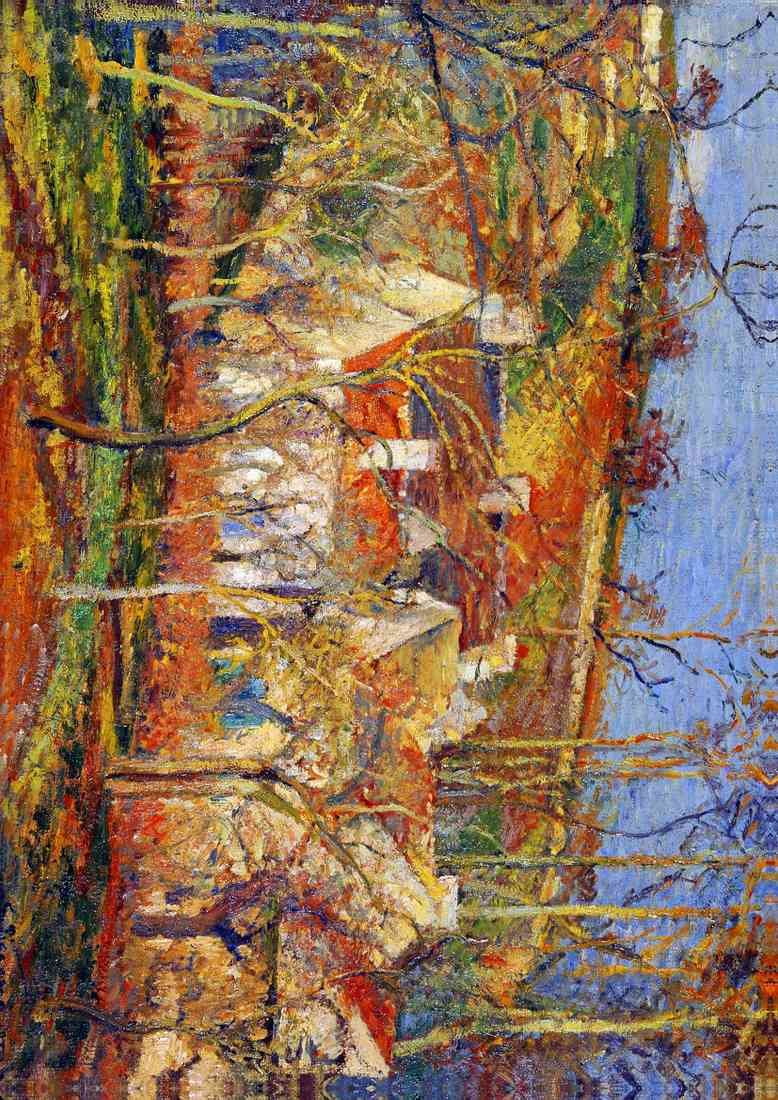 The red roofs Pissarro 2018 saturated A4 Photo Print