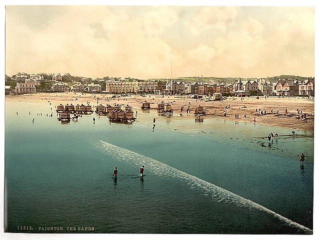 The sands II Paignton Vintage A4 Photo Print