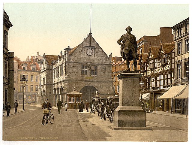 The square Shrewsbury Vintage A4 Photo Print