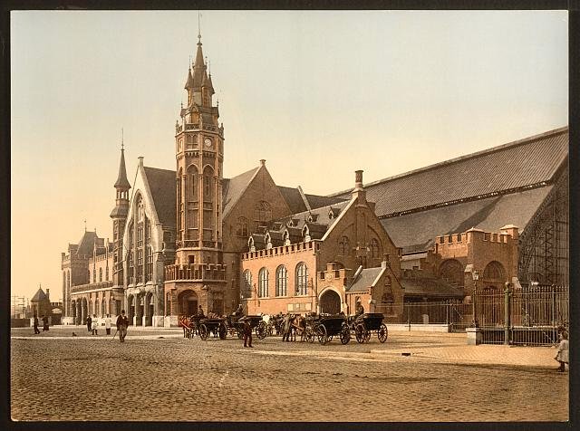 The station Bruges Vintage A4 Photo Print